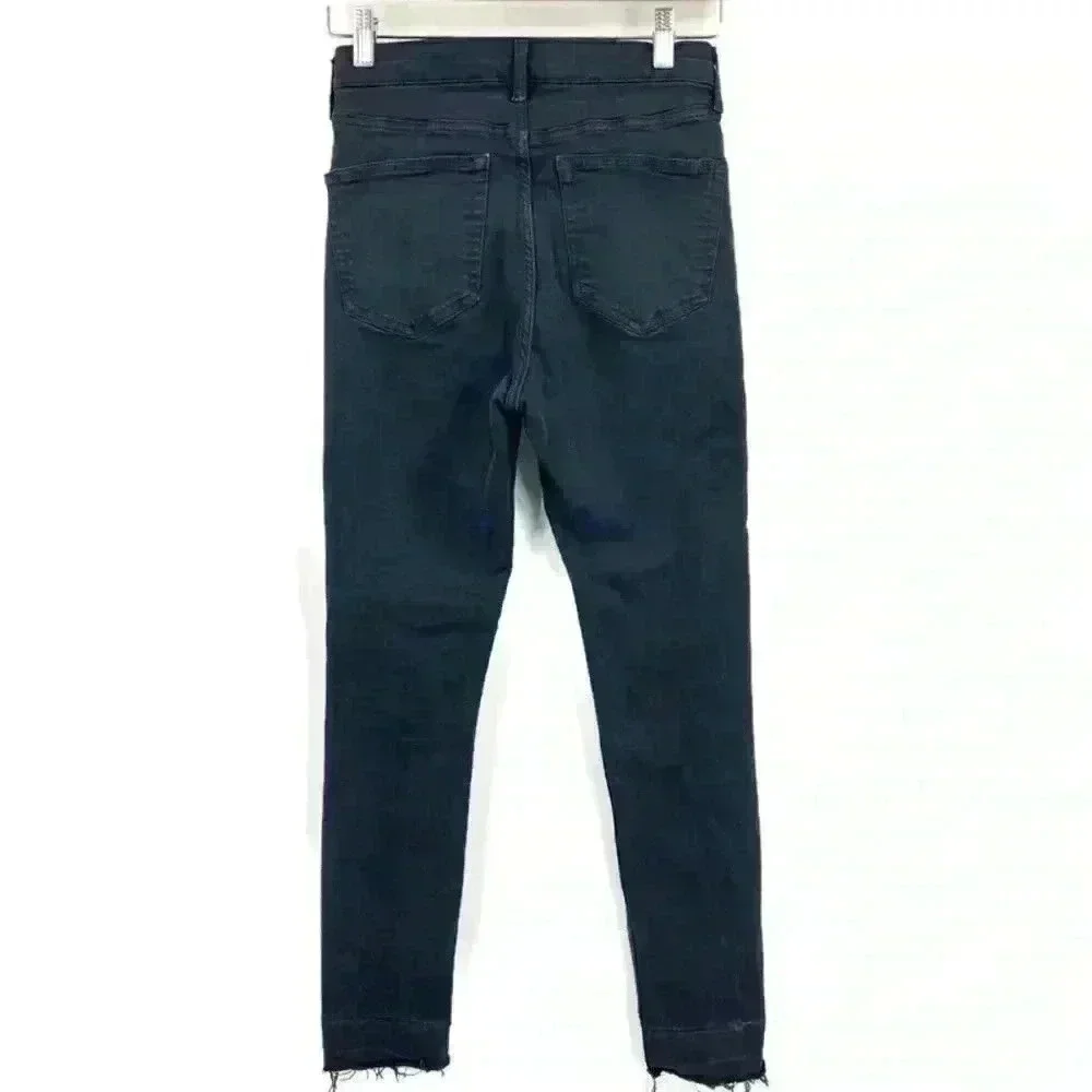 TopShop‎ Black High Rise Distressed Skinny Jeans Size W28